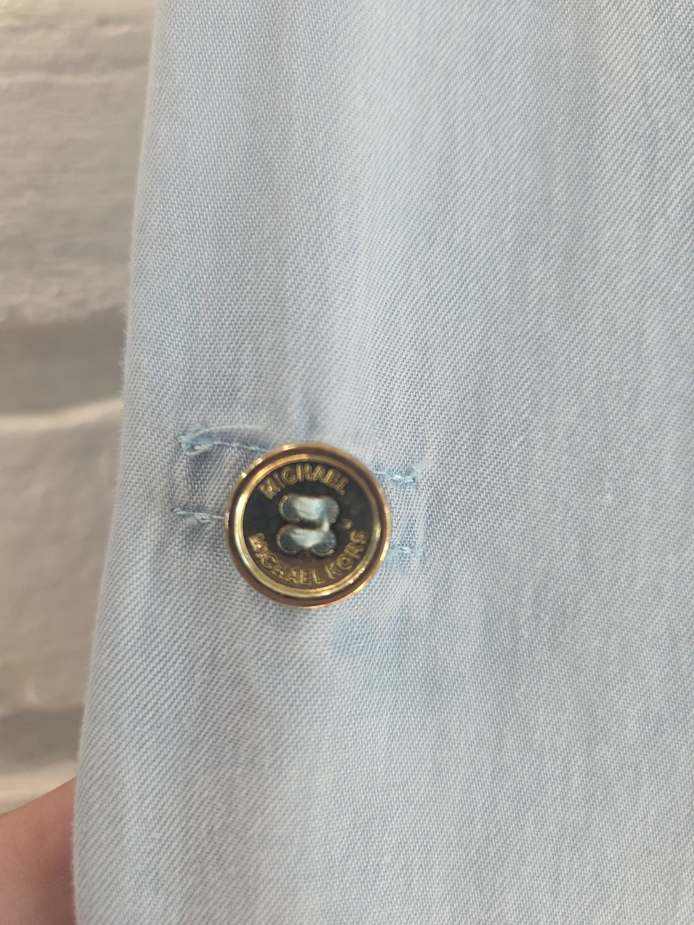 Michael Kors Pale Blue V-Neck Long Sleeve Tunic